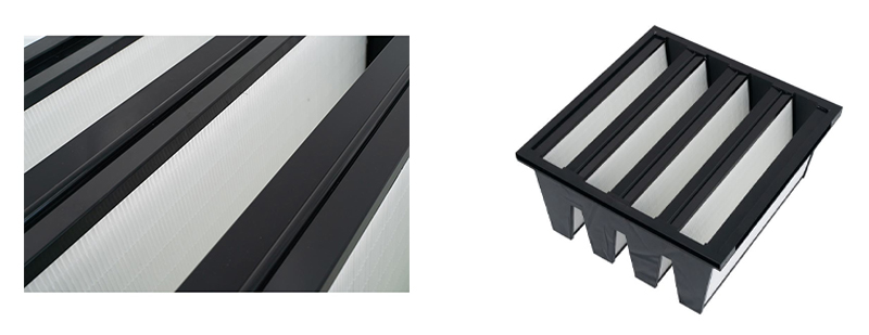 V Bank Mini Pleat Medium Efficiency Air Filter