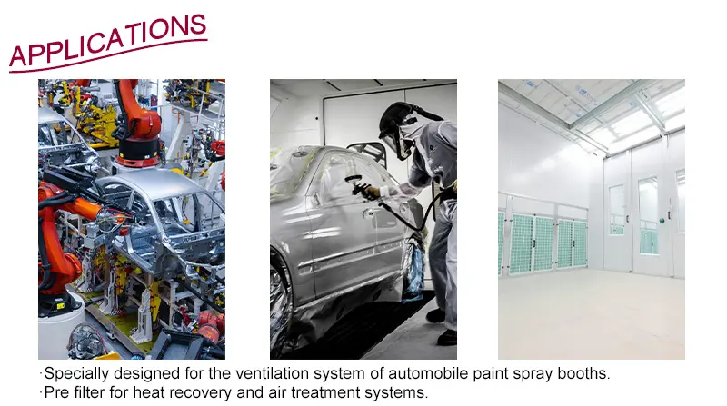 Paint Stop Fiberglass Filter Applications