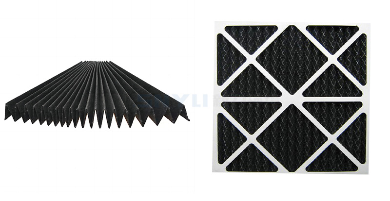 Filtry węglowe z plisowanym panelem o rozszerzonej powierzchni i metalowym podłożem